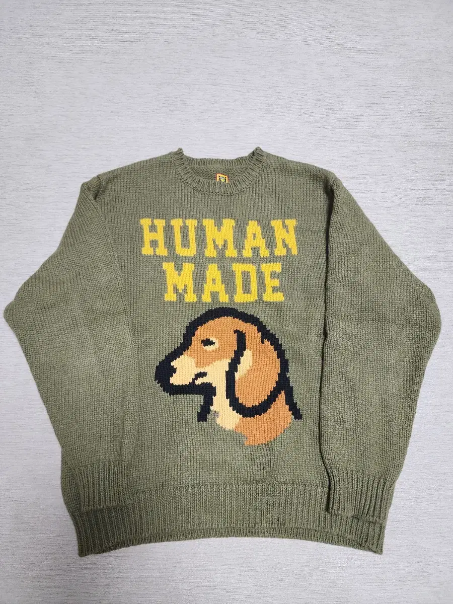 휴먼메이드 Dachs Knit Sweater Green